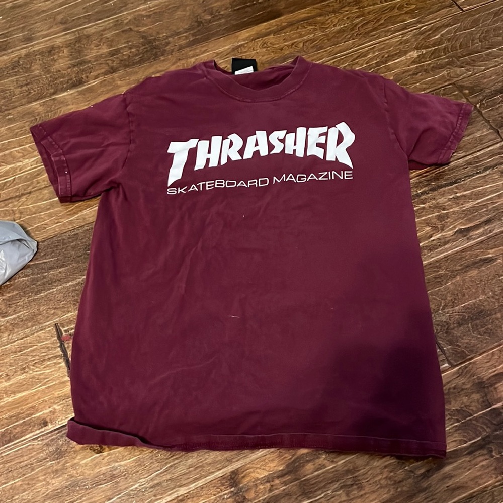 zumiez maroon thrasher shirt